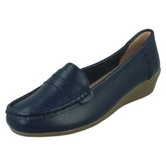 Ladies Down To Earth Wide Fit Wedge Heel Casual Shoes F3124
