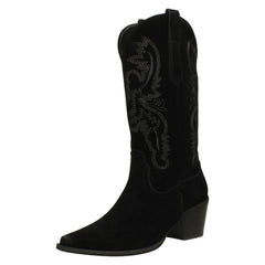 Ladies Spot On Cuban Heel Cowboy Boots  F51249