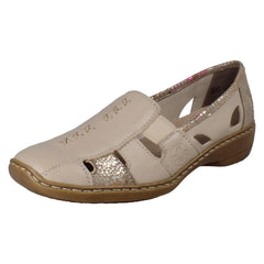 Ladies Rieker Cut Out Design Slip On Shoes 41385