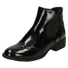 Ladies Spot On Mid Heel Ankle Boots