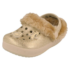 Girls Pineapple Clogs With Faux Fur Lining H2694