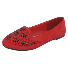 Girls Spot On Flat Slipper Cut Ballerinas H2441