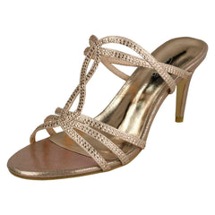 Ladies Anne Michelle Slip On Mid Heel Sandal