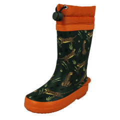 Childrens Clarks Creature Detailed Toggle Top Wellington Boots Tarri Race