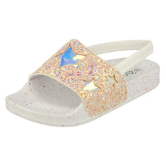 Girls Spot On Slingback Glitter Sliders