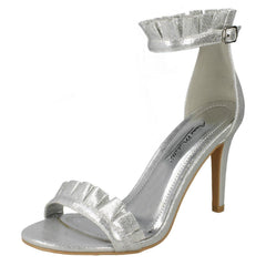 Ladies Anne Michelle Ruffle Ankle Strap Sandals