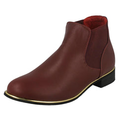 Girls Spot On Casual Mid Heel Ankle Boots