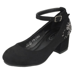 Girls Spot On Mid Heel Ankle Strap Shoes
