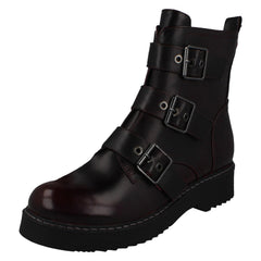 Ladies Spot On Buckle Ankle Boots F51069