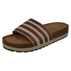 Ladies Savannah Stripy Mule Sandals