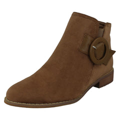Ladies Spot On Flat Ankle Boots F51136