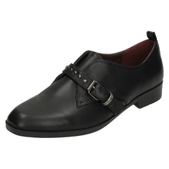 Ladies Spot On Low Heel Buckle Strap Shoes