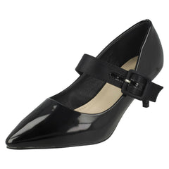 Ladies Spot On Chunky Buckle Strap Court Shoes F90059