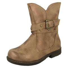 Girls Spot On Ankle Boots With Buckle Design