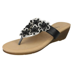 Ladies Savannah Mid Wedge Toepost Sandals