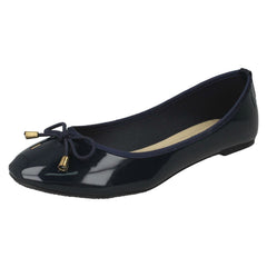 Ladies Spot On Patent Ballerina Shoes