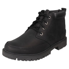Mens Clarks Leather Lace Up Ankle Boots Rossdale Mid