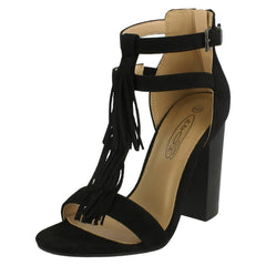 Ladies Spot On Heeled Tassel Sandal
