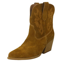 Ladies Spot On Leather Slip On Cowboy Boots F51248