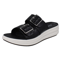 Ladies Clarks Cloudsteppers Woven Mule Sandals Drift Buckle