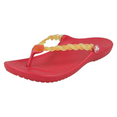 Girls Crocs Toe Post Sandals Chmlns Tns Weave Flp