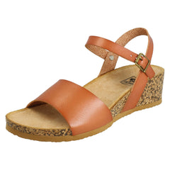 Ladies Down To Earth Wedge Heeled Summer Sandals F12088