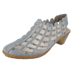 Ladies Rieker Sling Back Shoes With Woven Detail 46778