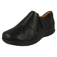 Ladies Clarks Unstructured Wedge Sole Shoes Appley Zip