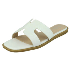 Ladies Spot On Croc Print Mules F00298