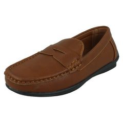 Boys Thomas Blunt Flat Slip On Smart Loafer Shoes N1155