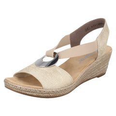 Ladies Rieker Wedge Heeled Sandals 624H6