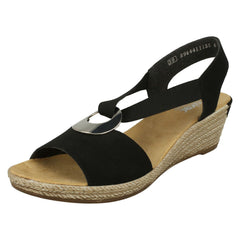 Ladies Rieker Wedge Heeled Sandals 624H6