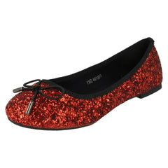 Ladies Anne Michelle Glittery Ballerina Shoes