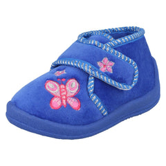Girls Spot On Bootee Slippers With Butterfly Detail X2030