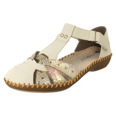 Ladies Rieker T-Bar Cut Out Detailed Antistress Shoes M1655