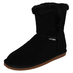 Ladies Hush Puppies Fur Trim Slipper Boots Ashleigh