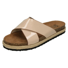 Ladies Down To Earth X Strap Mules
