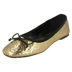 Ladies Star Flat Glitter Ballerina Shoe