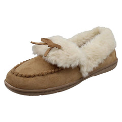 Ladies Clarks Moccasin Warm Lined Slippers Leno Cosy