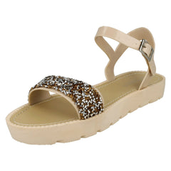 Ladies Savannah Flatform Glitter Sandal