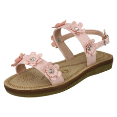 Girls Spot On Slingback Flowery Sandals