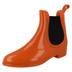 Ladies Spot On Flat Ankle Wellington Boots X1211
