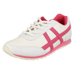 Ladies Spot On Flat Casual Lace Up Trainers