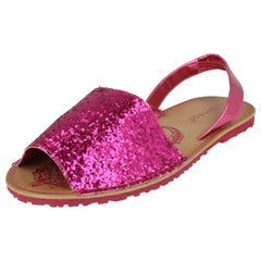 Girls Spot On Flat Mule Slingback Sandal