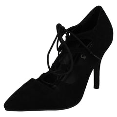 Ladies Anne Michelle Pointed Lace Up High Heels