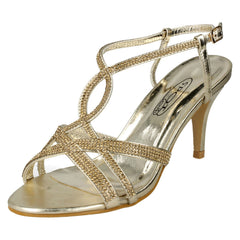 Ladies Spot On Diamante Sandals