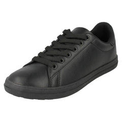 Ladies Spot On Flat Lace Up Slimline Pumps