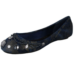Girls Spot On Jewelled Casual Ballerinas