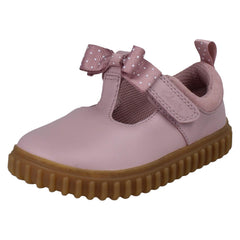 Girls Clarks Casual T-Bar Shoes Cove Bow T