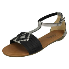 Ladies Savannah T-Bar Weave Sandals